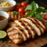 Chicken Stir-Fry with thinly sliced chicken and colorful vegetables in a glossy sauce.
