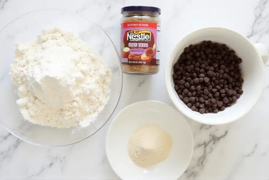 Ingredients for Nestle allergen free chocolate chip cookie .
