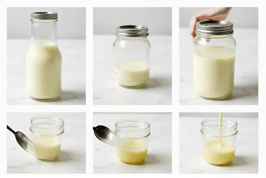 Homemade Crème Fraîche Steps